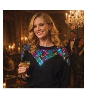 Mister Noah Vintage Sequin And Beaded Sweater‎